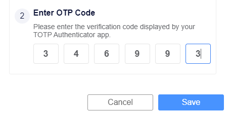 Enter OTP code